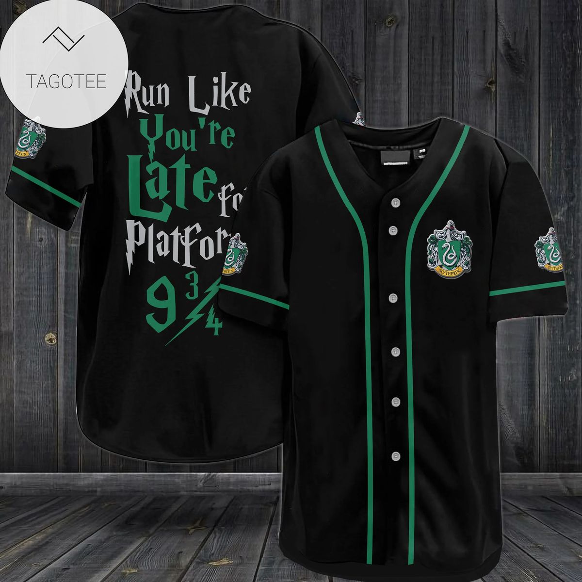 Slytherin Run Like You’Re Late For The Hogwarts Express Platform 9 3/4 Baseball Jersey Shirt Slytherin Run Like You’Re Late For The Hogwarts Express Platform 9 3/4 Baseball Jersey Shirt