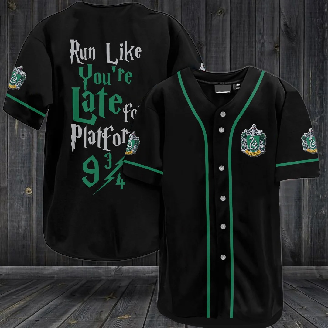 Slytherin Run Like You’Re Late Platform Baseball Jersey Shirt Slytherin Run Like You’Re Late Platform Baseball Jersey Shirt