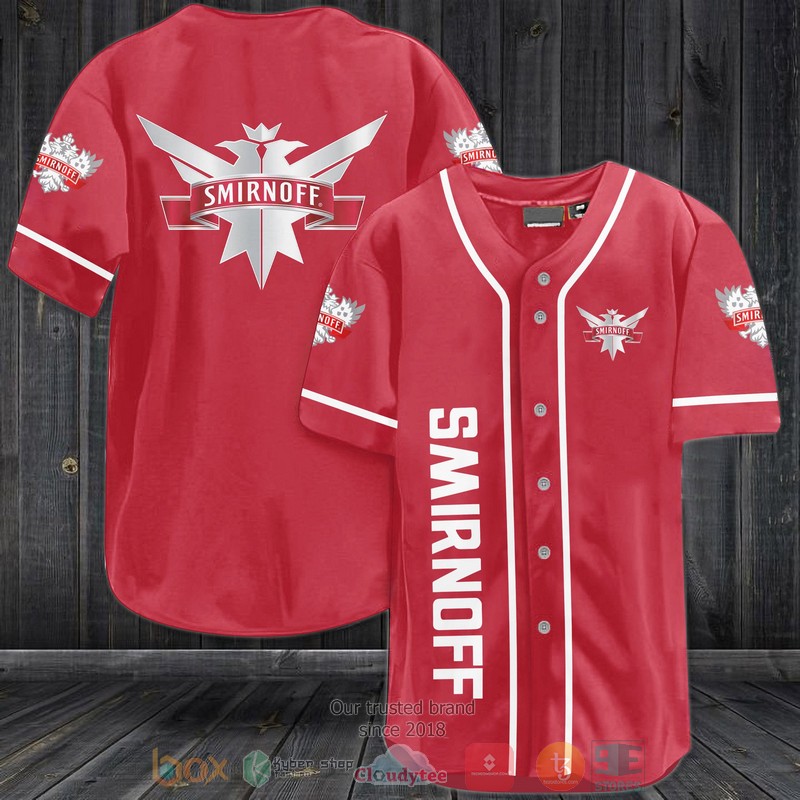 Smirnoff Vodka Red Baseball Jersey Smirnoff Vodka Red Baseball Jersey