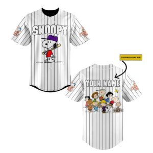 Snoopy And Friends Custom Name Baseball Jersey