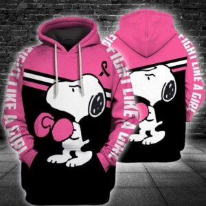Snoopy Breast Cancer Fight 3D Hoodie For Men For Women All Over Printed Hoodie - 30152fd87127