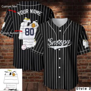 Snoopy Custom Name And Number Baseball Jersey Shirt