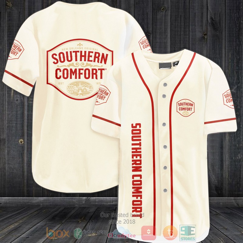 Southern Comfort White Red Baseball Jersey Southern Comfort White Red Baseball Jersey
