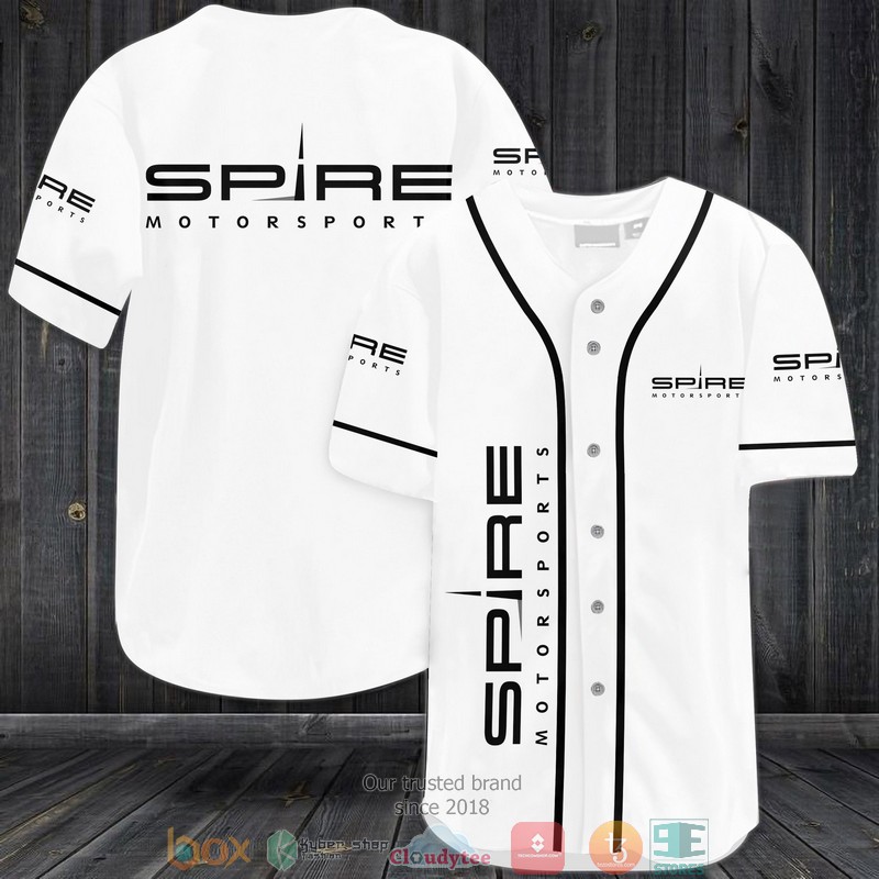 Spire Motorsports Car Team White Baseball Jersey Spire Motorsports Car Team White Baseball Jersey