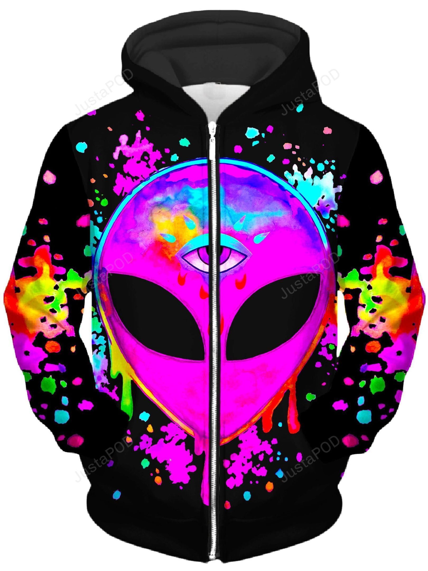 Splatter Alien Pink Unisex Zip-Up 3D Hoodie For Men Women All Over 3D Printed Hoodie - ce46a50b3a8f Splatter Alien Pink Unisex Zip-Up 3D Hoodie For Men Women All Over 3D Printed Hoodie - ce46a50b3a8f