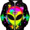 Splatter Alien Yellow Unisex Zip-Up 3D Hoodie For Men Women All Over 3D Printed Hoodie - 0c959ad1aed6