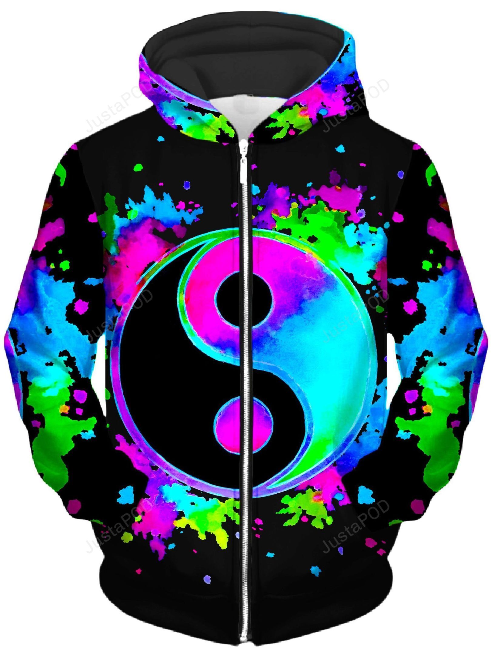 Splatter Yin Yang 3 Unisex Zip-Up 3D Hoodie For Men Women All Over 3D Printed Hoodie - 78fbef6397a3 Splatter Yin Yang 3 Unisex Zip-Up 3D Hoodie For Men Women All Over 3D Printed Hoodie - 78fbef6397a3