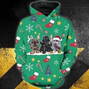 Star Wars Characters Christmas Zip 3D Hoodie All Over Print - 5f5910342584