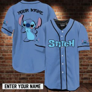 Stitch Custom Name Baseball Jersey Shirt