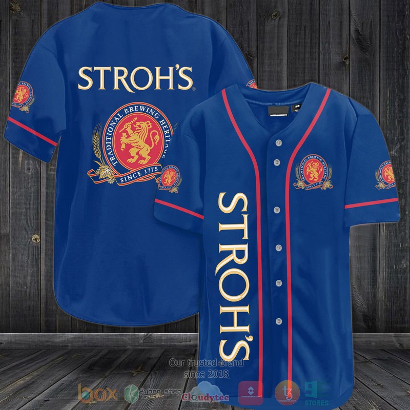 Stroh’S Beer Blue Baseball Jersey Stroh’S Beer Blue Baseball Jersey