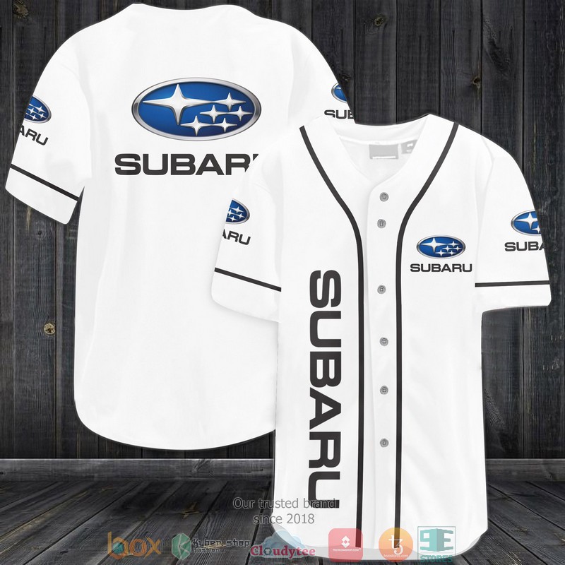 Subaru White Baseball Jersey Subaru White Baseball Jersey