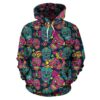 Sugar Skull Floral Design Themed Print Pullover 3D Hoodie For Men Women All Over 3D Printed Hoodie - 6031f6c98f35