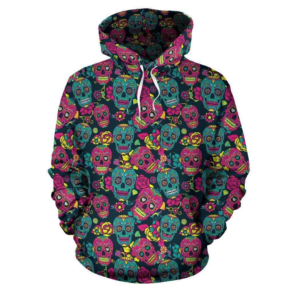 Sugar Skull Girly Skeleton Floral Pattern Print All Over Graphic 3D Hoodie For Men Women All Over 3D Printed Hoodie - da75f208f58a Sugar Skull Girly Skeleton Floral Pattern Print All Over Graphic 3D Hoodie For Men Women All Over 3D Printed Hoodie - da75f208f58a