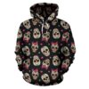 Sugar Skull Pink Bow Themed Print Pullover 3D Hoodie For Men Women All Over 3D Printed Hoodie - 21268a2cfcab