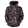 Sugar Skull Skeleton Girly Feather Boho Pattern Print All Over Graphic 3D Hoodie For Men Women All Over 3D Printed Hoodie - 7b49f2fe376a