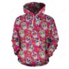 Sugar Skull Skeleton Girly Floral Pirate Pattern Print All Over Graphic 3D Hoodie For Men Women All Over 3D Printed Hoodie - 1c338f979991