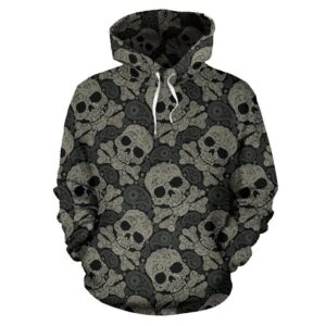 Sugar Skull Skeleton Girly Paisley Pattern Print All Over Graphic 3D Hoodie For Men Women All Over 3D Printed Hoodie - f531eab6deec