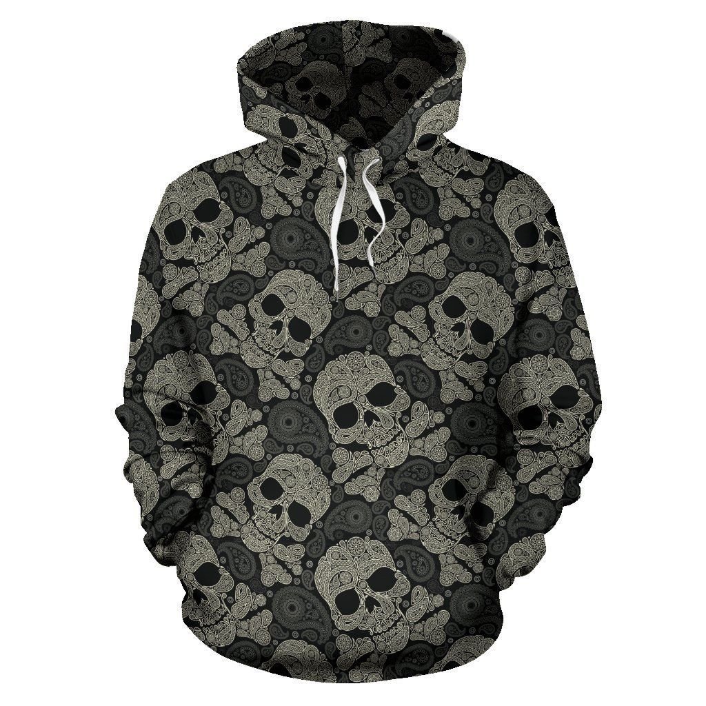Sugar Skull Skeleton Girly Paisley Pattern Print All Over Graphic 3D Hoodie For Men Women All Over 3D Printed Hoodie - f531eab6deec Sugar Skull Skeleton Girly Paisley Pattern Print All Over Graphic 3D Hoodie For Men Women All Over 3D Printed Hoodie - f531eab6deec