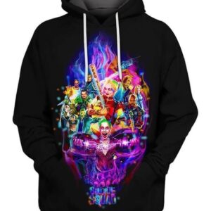 Suicide Squad Skull Joker Harley Quinn Pullover And Zippered Hoodies Custom 3D Harley Quinn Graphic Printed 3D Hoodie All Over Print Hoodie For Men For Women - 258cdff0028f