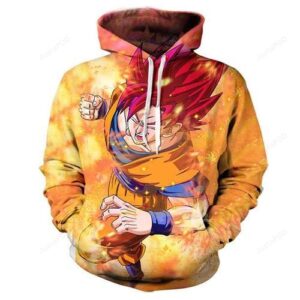 Super Saiyan God Goku Pullover And Zippered Hoodies Custom 3d Graphic Printed 3d Hoodie For Men For Women - 37aaf43177c1