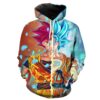 Super Saiyan God Goku Red Vs Super Saiyan God Goku Blue Dragon Ball Z 3D Hoodie For Men Women All Over 3D Printed Hoodie - 2b2491a9d59b