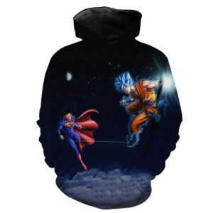Superman Vs Goku 3D Hoodie For Men Women All Over 3D Printed Hoodie ï¿½ Dragon Ball x Superman Cross Clothes - 21f9684ee5b7