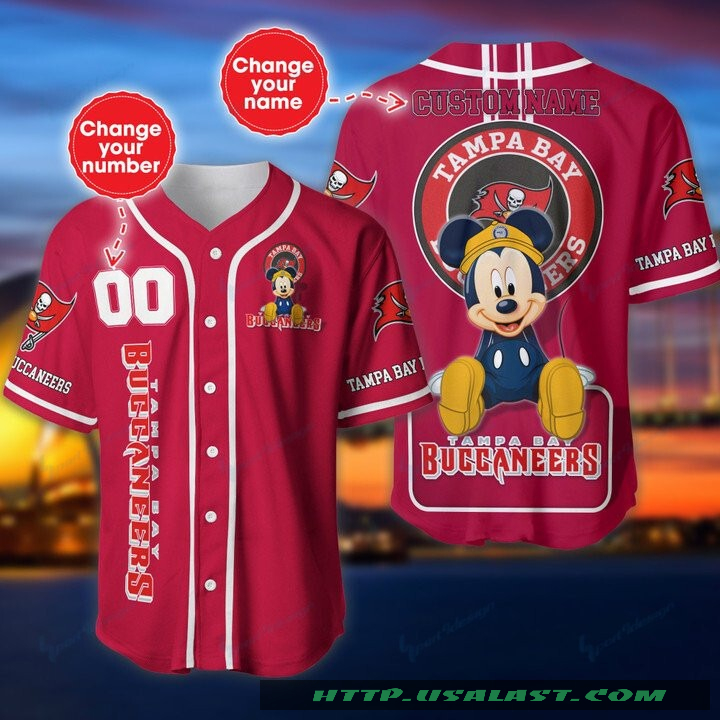 Tampa Bay Buccaneers Mickey Mouse Personalized Baseball Jersey Shirt Tampa Bay Buccaneers Mickey Mouse Personalized Baseball Jersey Shirt