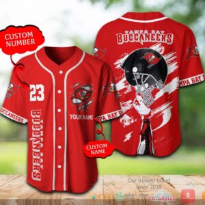 Tampa Bay Buccaneers Nfl Personalized Red Baseball Jersey Shirt