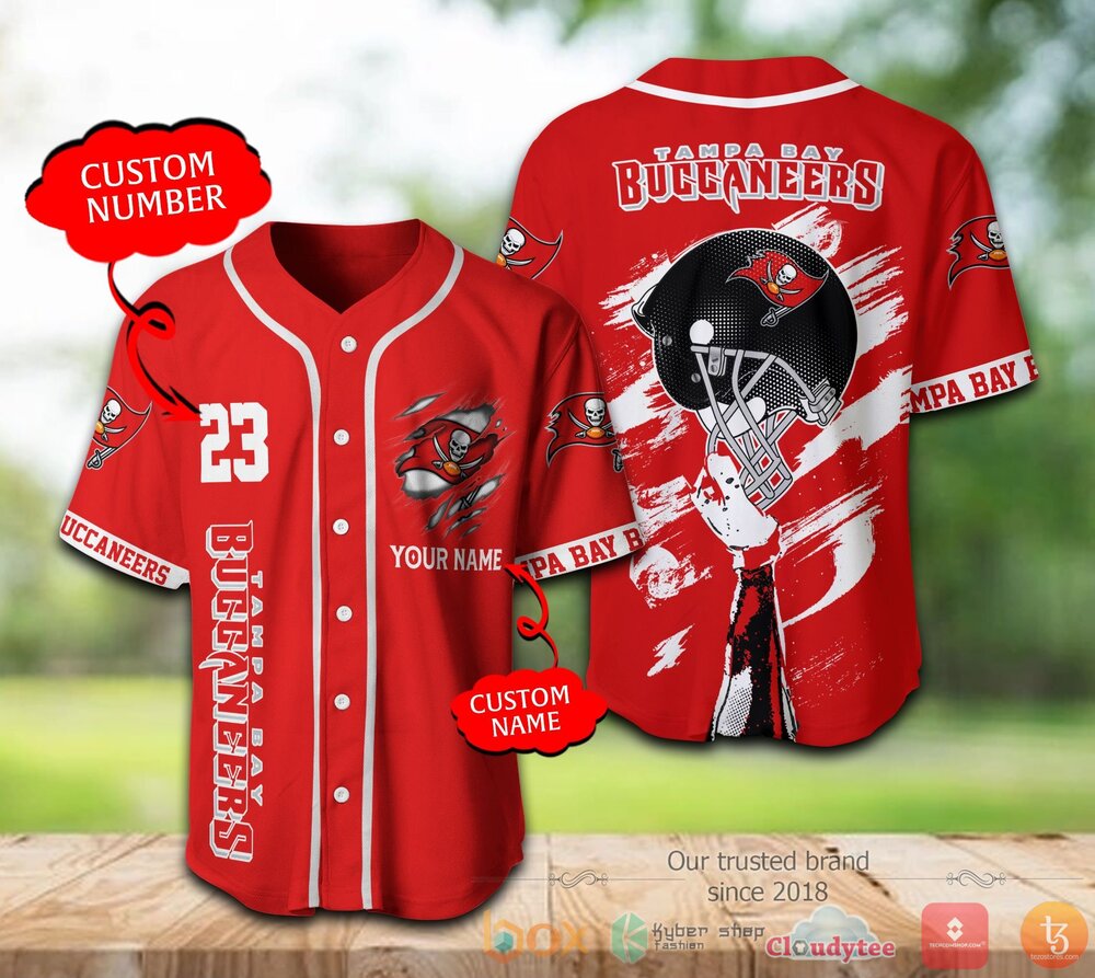 Tampa Bay Buccaneers Nfl Personalized Red Baseball Jersey Shirt Tampa Bay Buccaneers Nfl Personalized Red Baseball Jersey Shirt