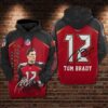 Tampa Bay Buccaneers Number 12 Tom Brady Pullover And Zippered Hoodies Custom 3d Graphic Printed 3d Hoodie All Over Print Hoodie For Men For Women - bbc54a791ddd