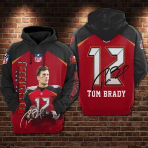Tampa Bay Buccaneers Number 12 Tom Brady Zip 3D Hoodie All Over Print - a965aa9db430