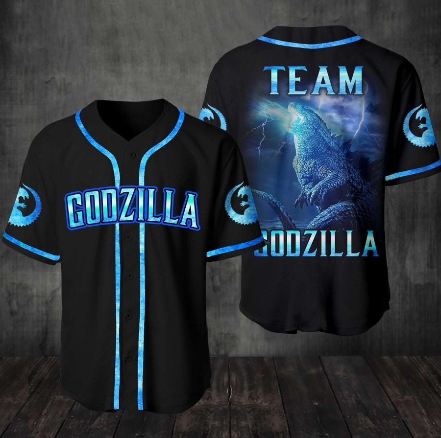 Team Godzilla Baseball Jersey Shirt Team Godzilla Baseball Jersey Shirt