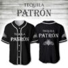 Tequila Patron Silver Black Baseball Jersey