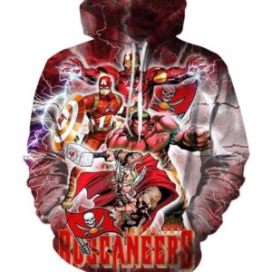 The Avengers Tampa Bay Buccaneers Red Pullover And Zippered Hoodies Custom 3D Graphic Printed 3D Hoodie All Over Print Hoodie For Men For Women - f8b69e86992f