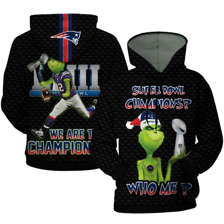 The Grinch New England Patriots Super Bowl Champions Santa Hat 3D Printed Hoodie/Zipper Hoodie - f13d6e8b9b27 The Grinch New England Patriots Super Bowl Champions Santa Hat 3D Printed Hoodie/Zipper Hoodie - f13d6e8b9b27