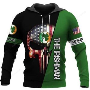 The Irishman Notre Dame Fighting Irish American Skull Pullover And Zippered Hoodies Custom 3d Graphic Printed 3d Hoodie All Over Print Hoodie For Men For Women - 32c21b9bc704