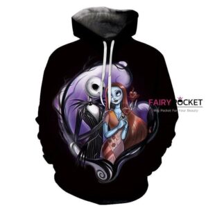 The Nightmare Before Christmas Jack Skellington Sally Black 3D Hoodie For Men Women All Over 3D Printed Hoodie - adedf964cc72