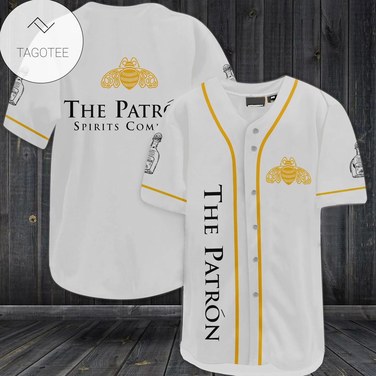 The Patrón Spirits Company Logo Baseball Jersey Shirt The Patrón Spirits Company Logo Baseball Jersey Shirt