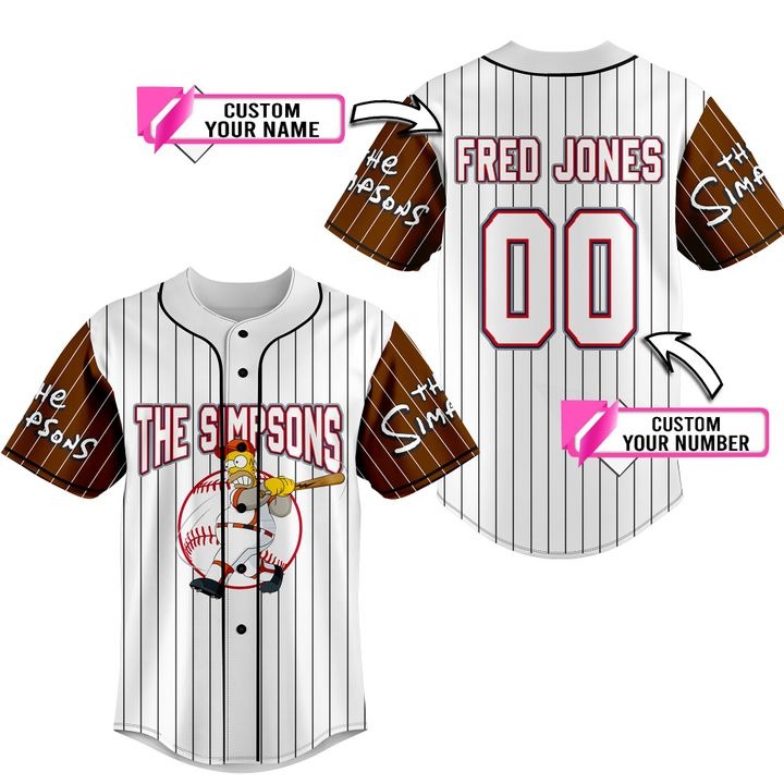 The Simpsons Custom Baseball Jersey Shirt The Simpsons Custom Baseball Jersey Shirt