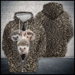 Three Hedgehogs 3D Printed Hoodie/Zipper Hoodie - 1b3d2cce0875