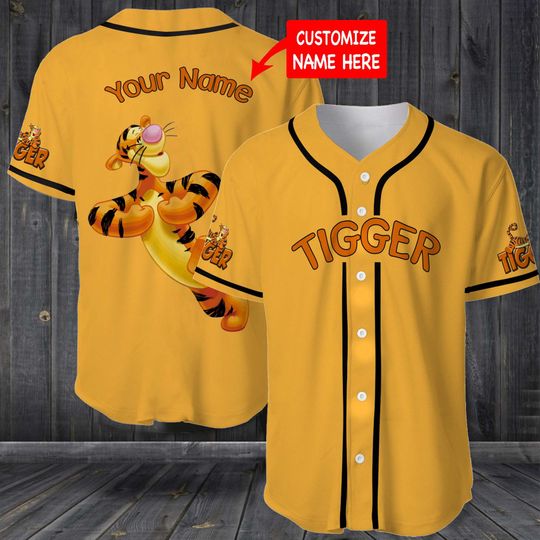 Tigger Baseball Jersey Custom Name Tigger Baseball Jersey Custom Name