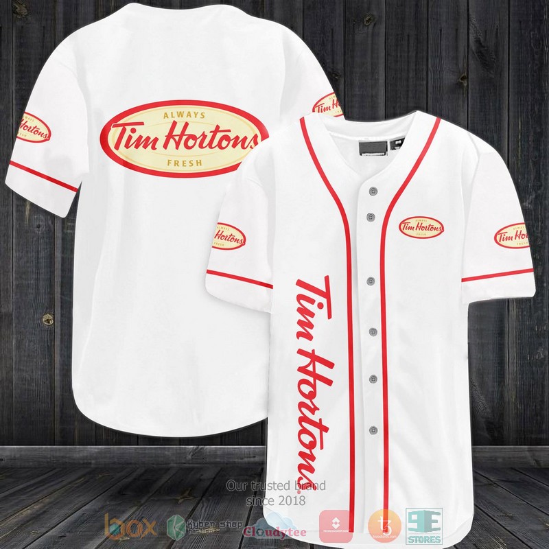 Tim Hortons White Baseball Jersey Tim Hortons White Baseball Jersey