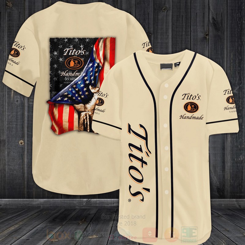 Titos Handmade American Flag Baseball Jersey Shirt Titos Handmade American Flag Baseball Jersey Shirt