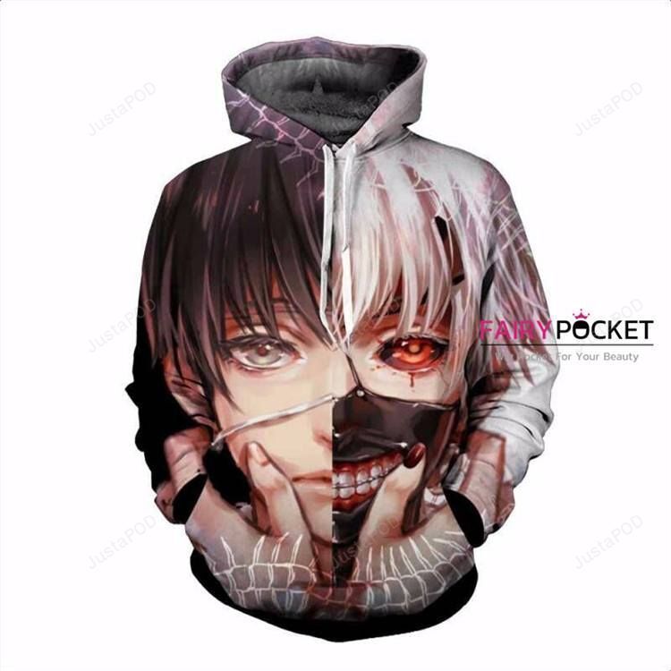 Tokyo Ghoul Ken Kaneki Half Black and Half White 3D Hoodie For Men Women All Over 3D Printed Hoodie - f5d19a40054e Tokyo Ghoul Ken Kaneki Half Black and Half White 3D Hoodie For Men Women All Over 3D Printed Hoodie - f5d19a40054e