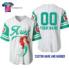 [Top-Selling] Custom Ariel Princess The Little Mermaid Playing Baseball Full Printing Baseball Jersey