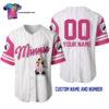 [Top-Selling] Custom Minnie Mouse Full Printing Baseball Jersey