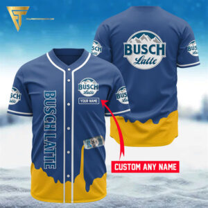 [Top-Selling] Custom Name Busch Latte Beer Full Printing Baseball Jersey Shirt