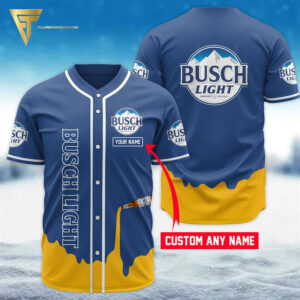 [Top-Selling] Custom Name Busch Light Beer Full Printing Baseball Jersey Shirt
