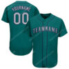 [Top-Selling] Custom Team Name Aqua Gray-Navy Full Printed Baseball Jersey