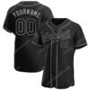 [Top-Selling] Custom Team Name Black Black-Gray Baseball Jersey